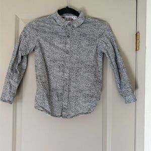 Denim & Flower Kids Gray and Black Button-Down Shirt | Size 8